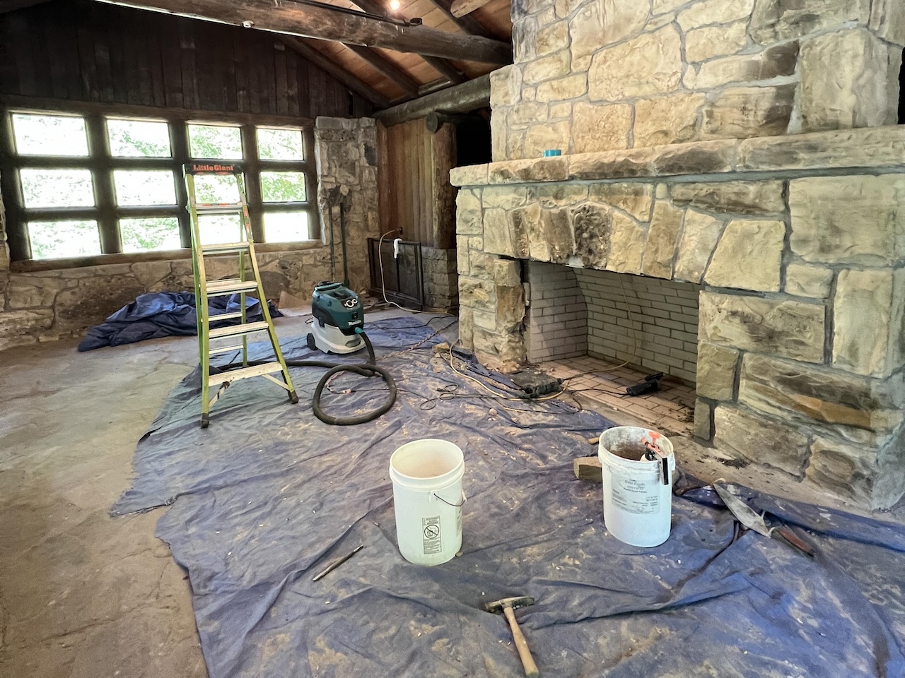 stone kitchen shelter repairs 1