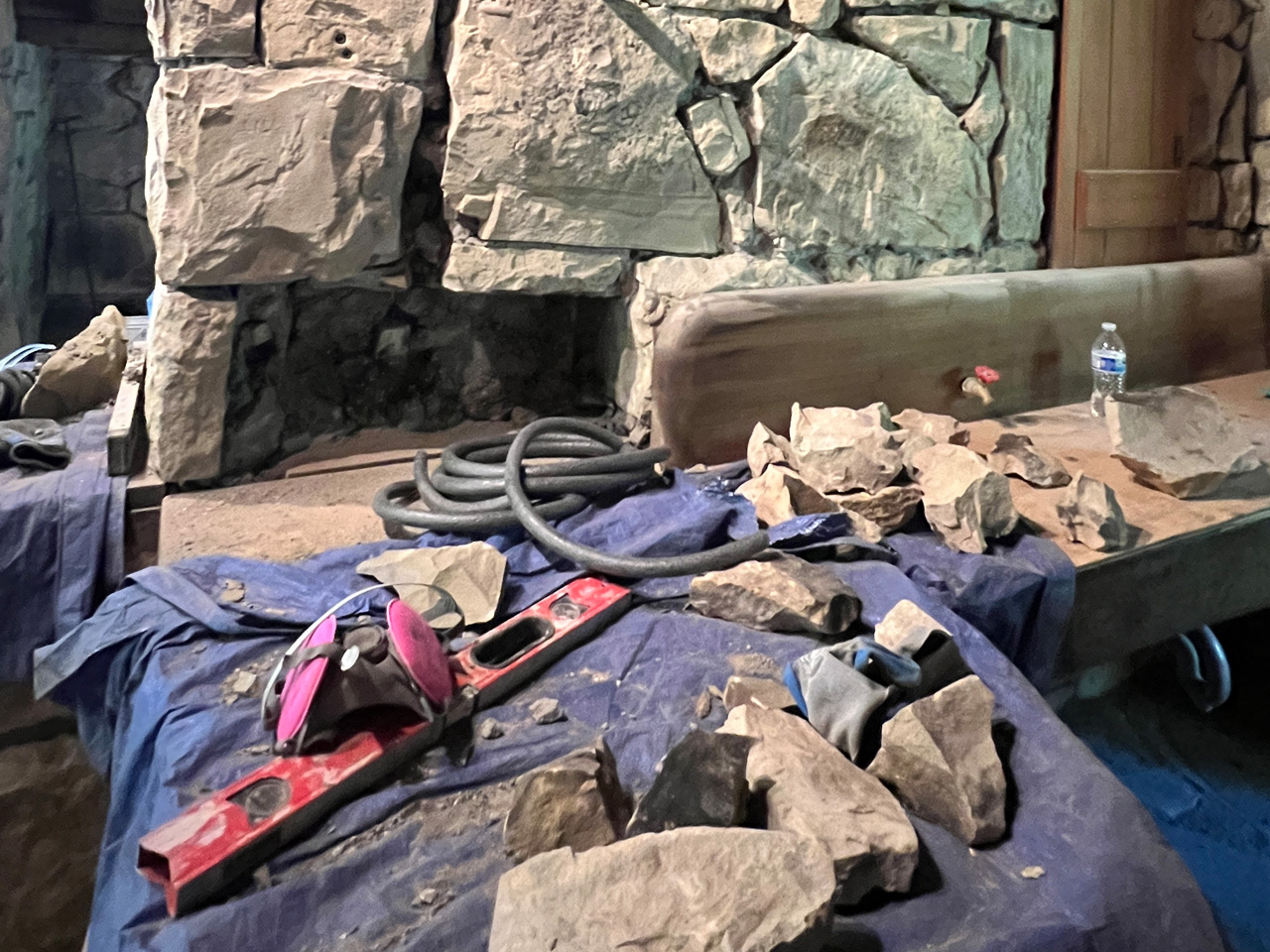 stone kitchen shelter repairs 2